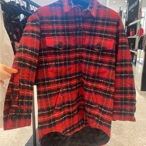 Plaid Button-Up Jacket